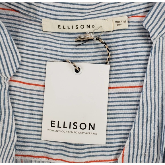 Ellison Women's Striped Sleeveless Blouse ~ Size Medium ~ NWT / New with Tags - Picture 8 of 11